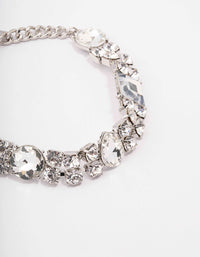 Silver Large Cluster Stone Choker - link has visual effect only