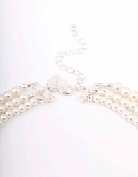 Silver Pearl Layered Necklace & Bracelet Set - link has visual effect only