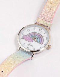 Kids Rainbow Glitter Faux Leather Watch - link has visual effect only