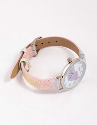 Kids Rainbow Glitter Faux Leather Watch - link has visual effect only