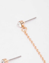 Gold Diamante Pearl Chain Drop Earrings - link has visual effect only