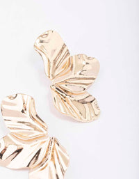 Gold Triple Petal Drop Earrings - link has visual effect only