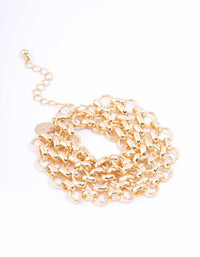 Gold Layered Row Chain Bracelet - link has visual effect only