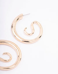 Gold Medium Swirl Hoop Earrings - link has visual effect only