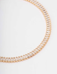 Gold Plated Crystal Baguette Tennis Bracelet - link has visual effect only