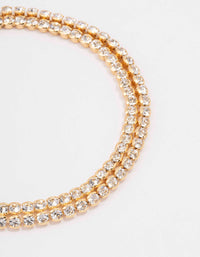 Gold Plated Double Classic Tennis Bracelet - link has visual effect only