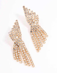 Gold Twisted Cup Chain Drop Earrings - link has visual effect only