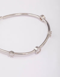 Silver Skinny Cubic Zirconia Wrist Cuff - link has visual effect only