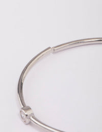 Silver Skinny Cubic Zirconia Wrist Cuff - link has visual effect only