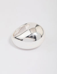 Silver Plated Smooth Round Dome Ring - link has visual effect only