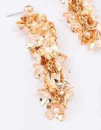 Gold Flower Cluster Drop Earrings - link has visual effect only