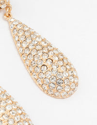 Gold Plated Pave Teardrop Earrings - link has visual effect only