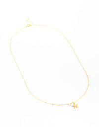 Gold Plated Sterling Silver Starfish Freshwater Pearl Chain Necklace - link has visual effect only