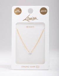 Gold Plated Sterling Silver Pear Cubic Zirconia Chain Necklace - link has visual effect only