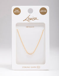 Gold Plated Sterling Silver Curved Cubic Zirconia Pendant Necklace - link has visual effect only