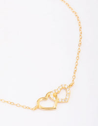 Gold Plated Sterling Silver Loop Heart Chain Bracelet - link has visual effect only