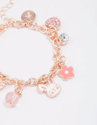 Kids Rose Gold Bunny Charm Bracelet - link has visual effect only