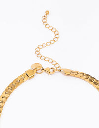 Waterproof Gold Plated Stainless Steel Flat Curb Chain Necklace - link has visual effect only