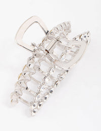 Rhodium Diamante Arched Hair Claw Clip - link has visual effect only