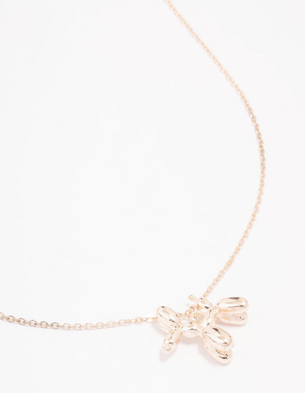 Rose Gold Bubble Dog Pendant Necklace