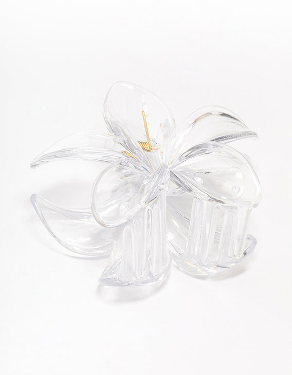 Clear Transparent Tropical Hair Claw Clip