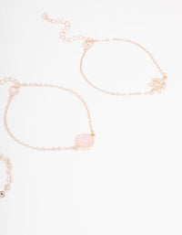 Rose Gold Diamante Tassel Bracelet 4-Pack - link has visual effect only