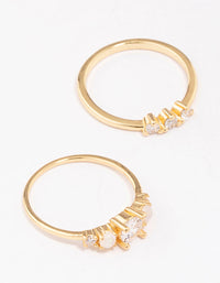 Gold Plated Petite Cubic Zirconia Stacking Ring - link has visual effect only