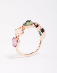 Rose Gold Pebble Stone Band Ring - link has visual effect only