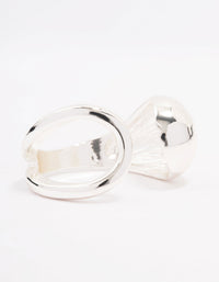 Silver Plated Puffy Open Wrap Ring - link has visual effect only