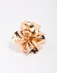 Gold Metal Flower Ring - link has visual effect only