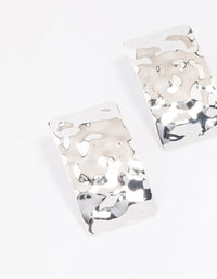 Silver Hammered Rectangular Stud Earrings - link has visual effect only