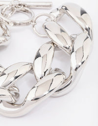 Rhodium Chunky Short Chain Bracelet - link has visual effect only