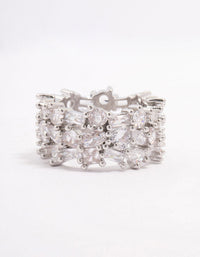 Silver Mixed Stone Cubic Zirconia Band Ring - link has visual effect only