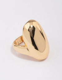 Gold Plated Smooth Statement Oval Ring - link has visual effect only