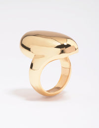 Gold Plated Smooth Statement Oval Ring - link has visual effect only