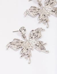 Silver Diamante Goth Butterfly Drop Earrings - link has visual effect only