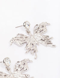 Silver Diamante Goth Butterfly Drop Earrings - link has visual effect only