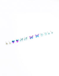 Kids Coated Unicorn And Butterfly Earrings 6-Pack - link has visual effect only