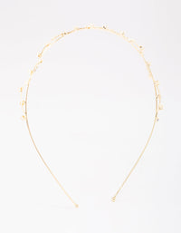 Gold Cubic Zirconia Dainty Vine Headband - link has visual effect only