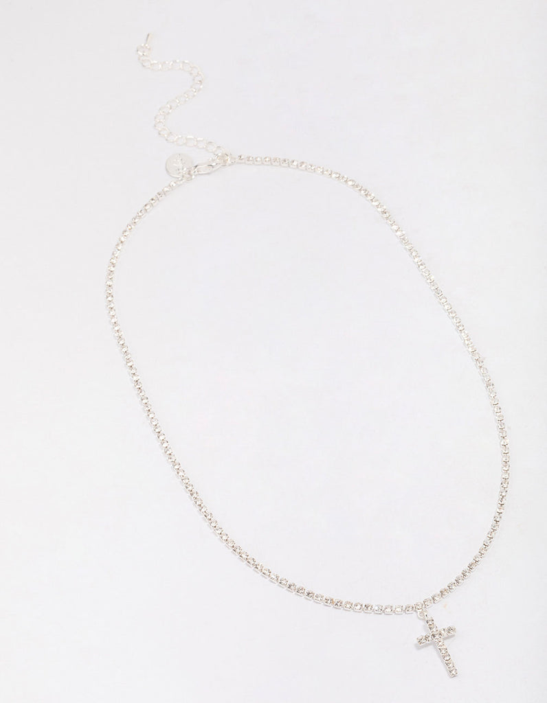 Silver Cupchain Chain Cross Pendant Necklace - Lovisa