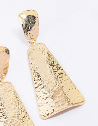 Gold Hammered Tapered Drop Earrings - link has visual effect only