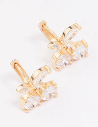 Gold Diamante Cherry Huggie Hoop Earrings - link has visual effect only