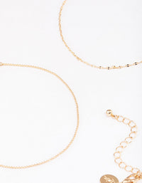 Gold Mixed Chain Anklet 4-Pack - link has visual effect only