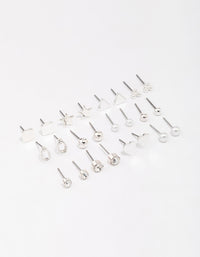 Silver Mixed Stud Earring 12-Pack - link has visual effect only