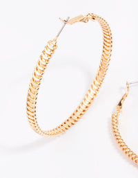 Gold Flat Coil Hoop Earrings - link has visual effect only