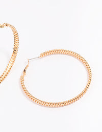 Gold Flat Coil Hoop Earrings - link has visual effect only