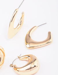 Gold Pendant & Puffy Hoop Earring Pack - link has visual effect only