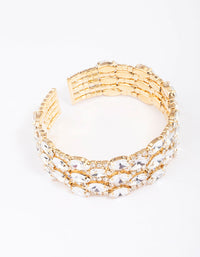 Gold Layered Diamante Oval Wrist Cuff - link has visual effect only