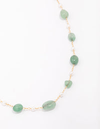 Gold Plated Alternating Semi-Precious Stone Chain Necklace - link has visual effect only