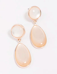 Rose Gold Double Cat Eye Drop Earrings - link has visual effect only